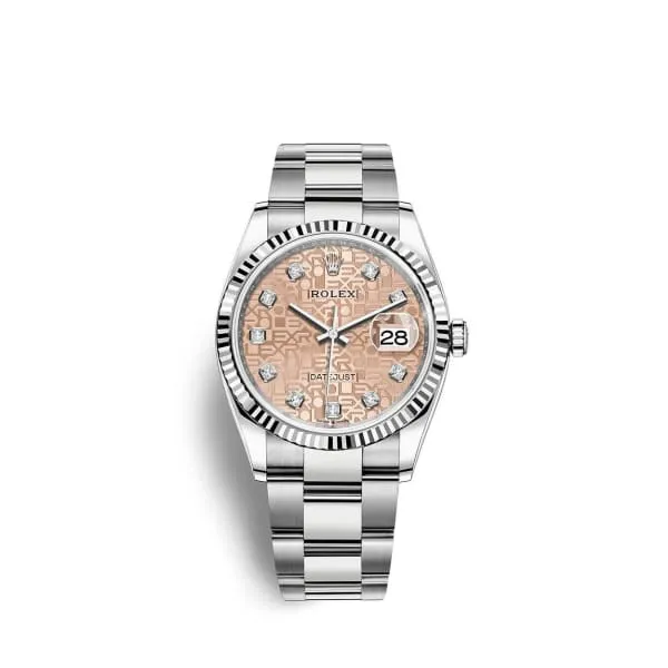 Rolex Datejust 36mm - Ref: 126234-0024 - Pink Jubilee Diamond Dial, Stainless Steel Oyster Bracelet Watch