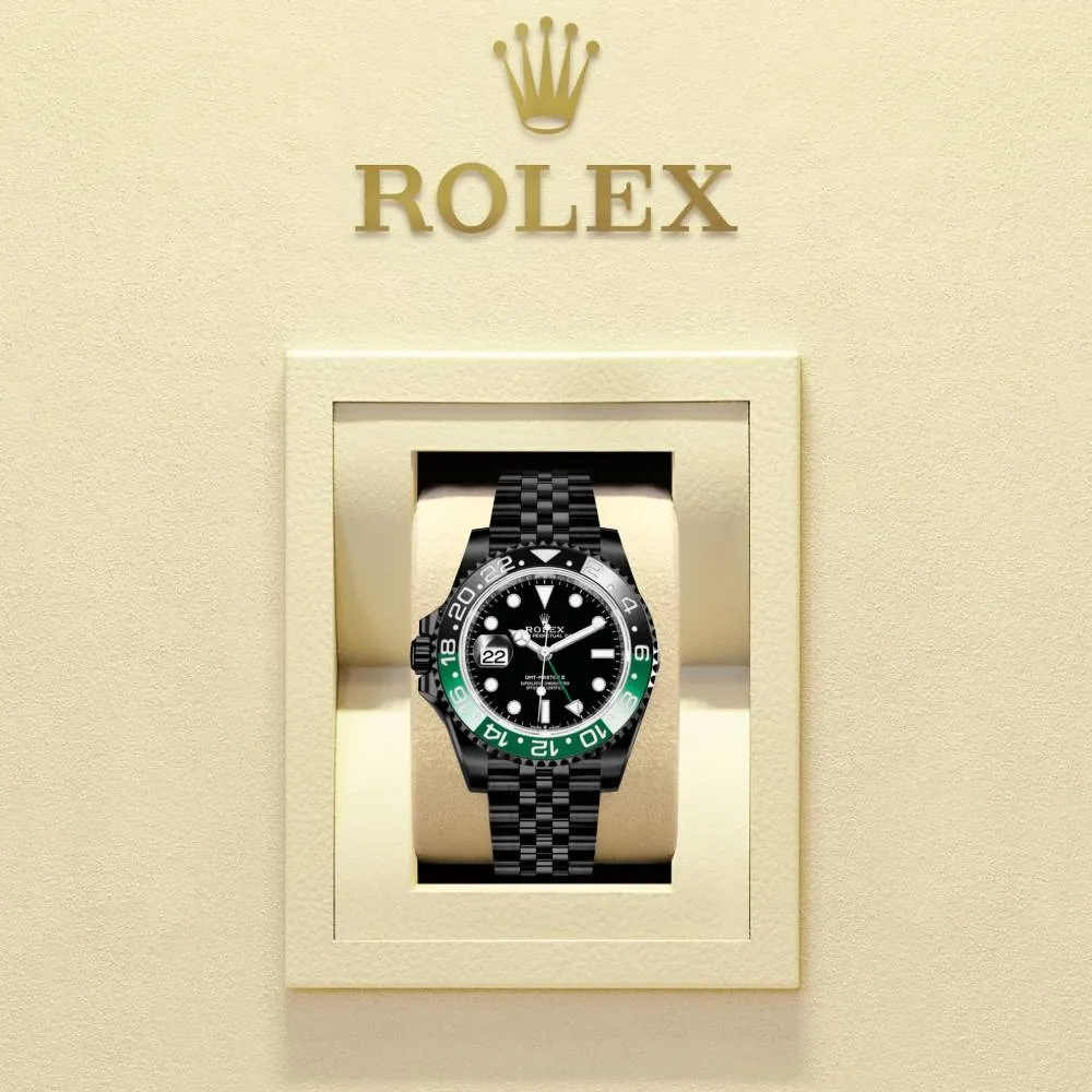 Rolex GMT-Master II "Sprite" 40mm - Ref: 126720VTNR - Black Dial, Green & Black Bezel, PVD Stainless Steel Jubilee Bracelet