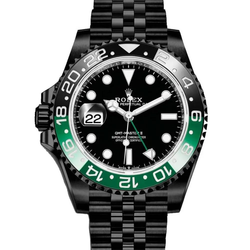 Rolex GMT-Master II "Sprite" 40mm - Ref: 126720VTNR - Black Dial, Green & Black Bezel, PVD Stainless Steel Jubilee Bracelet