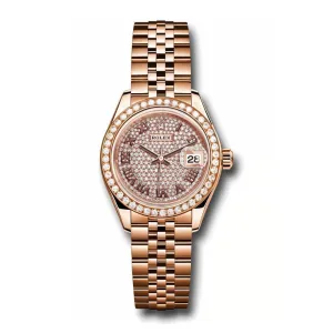 Rolex Lady Datejust 28mm - Ref: 279135rbr dprj - Sundust Diamond Dial, 18K Rose Gold Jubilee Bracelet Women's Watch