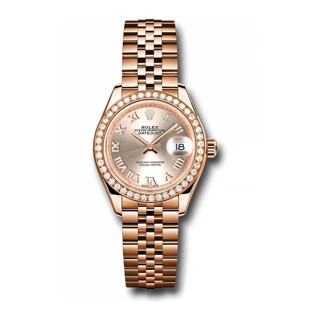 Rolex Lady Datejust 28mm - Ref: 279135rbr srj - Sundust Dial, 18K Rose Gold Jubilee Bracelet Women's Watch