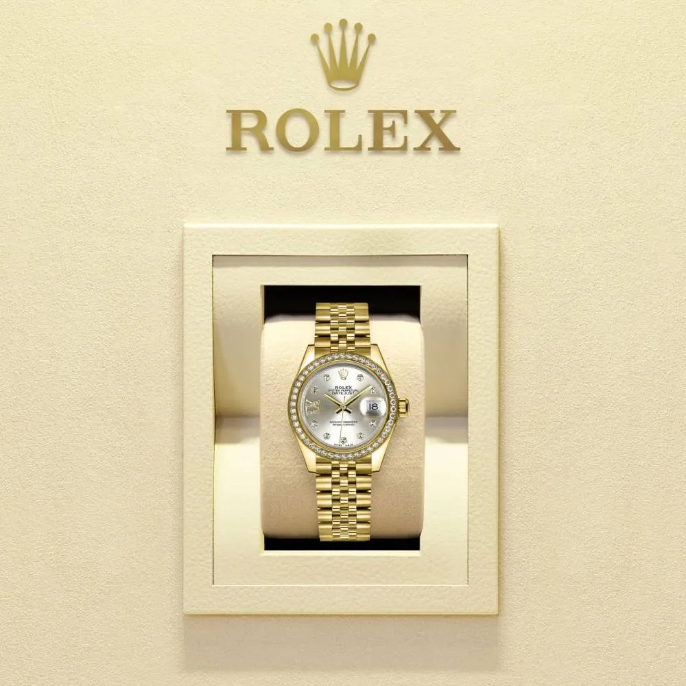 Rolex Lady Datejust 28mm - Ref: 279138rbr-0002 - Silver Dial, 18K Yellow Gold Jubilee Bracelet Women's Watch