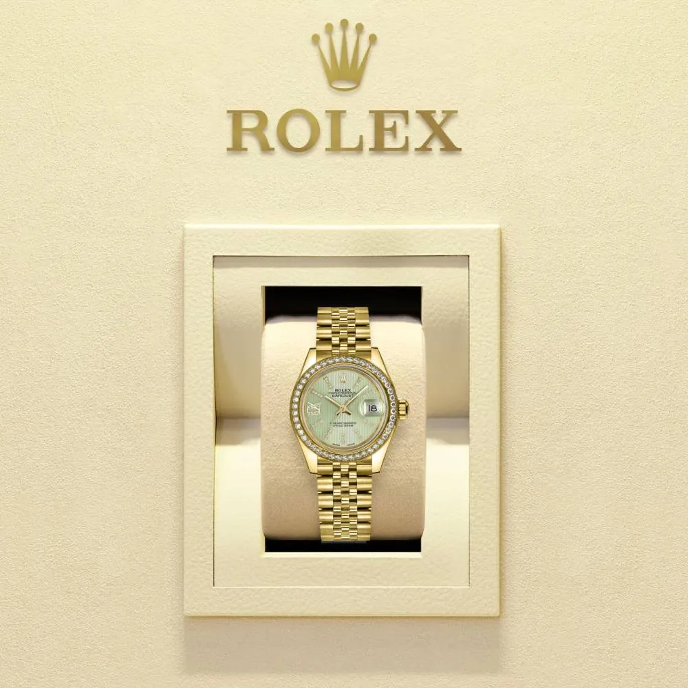 Rolex Lady Datejust 28mm - Ref: 279138rbr-0004 - Green Dial, 18K Yellow Gold Jubilee Bracelet Women's Watch