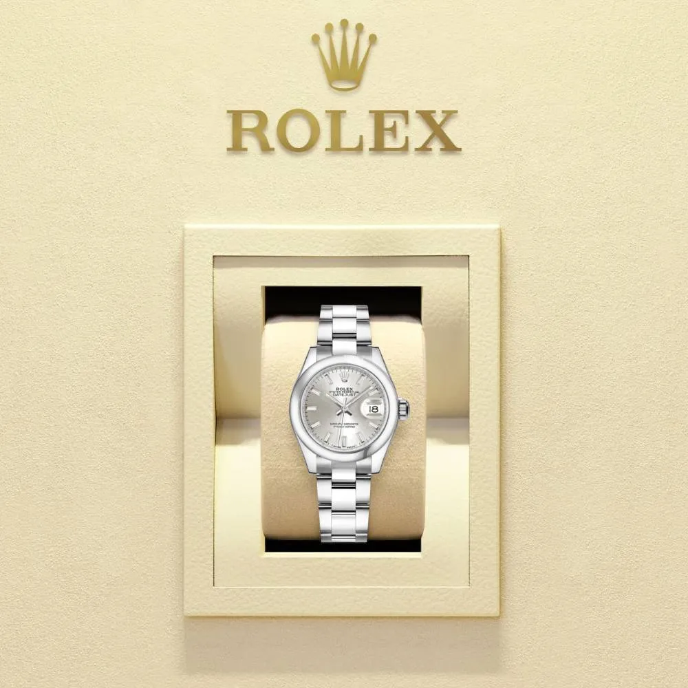 Rolex Lady-Datejust 28mm - Ref: 279160-0006 - Silver Stick Dial, Stainless Steel Oyster Bracelet Women's Watch