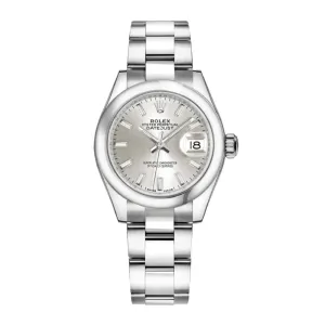 Rolex Lady-Datejust 28mm - Ref: 279160-0006 - Silver Stick Dial, Stainless Steel Oyster Bracelet Women's Watch