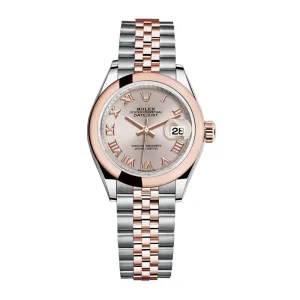 Rolex Lady-Datejust 28mm - Ref: 279161-0005 - Sundust Roman Dial, Two Tone Stainless Steel & 18K Rose Gold Jubilee Bracelet Women's Watch
