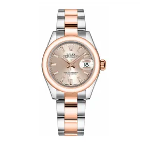 Rolex Lady-Datejust 28mm - Ref: 279161-0024 - Rose Stick Dial, Two Tone Stainless Steel & 18K Rose Gold Oyster Bracelet Women's Watch
