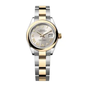 Rolex Lady-Datejust 28mm - Ref: 279163-0006 - Silver Roman Dial, Two Tone Stainless Steel & 18K Yellow Gold Oyster Bracelet Women's Watch
