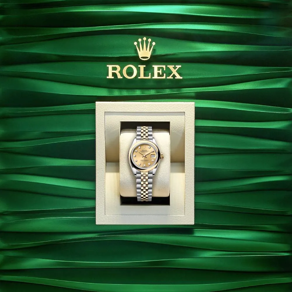 Rolex Lady-Datejust 28mm - Ref: 279163-0011 - Champagne Diamond Dial, Two Tone Stainless Steel & 18K Yellow Gold Jubilee Bracelet Women's Watch