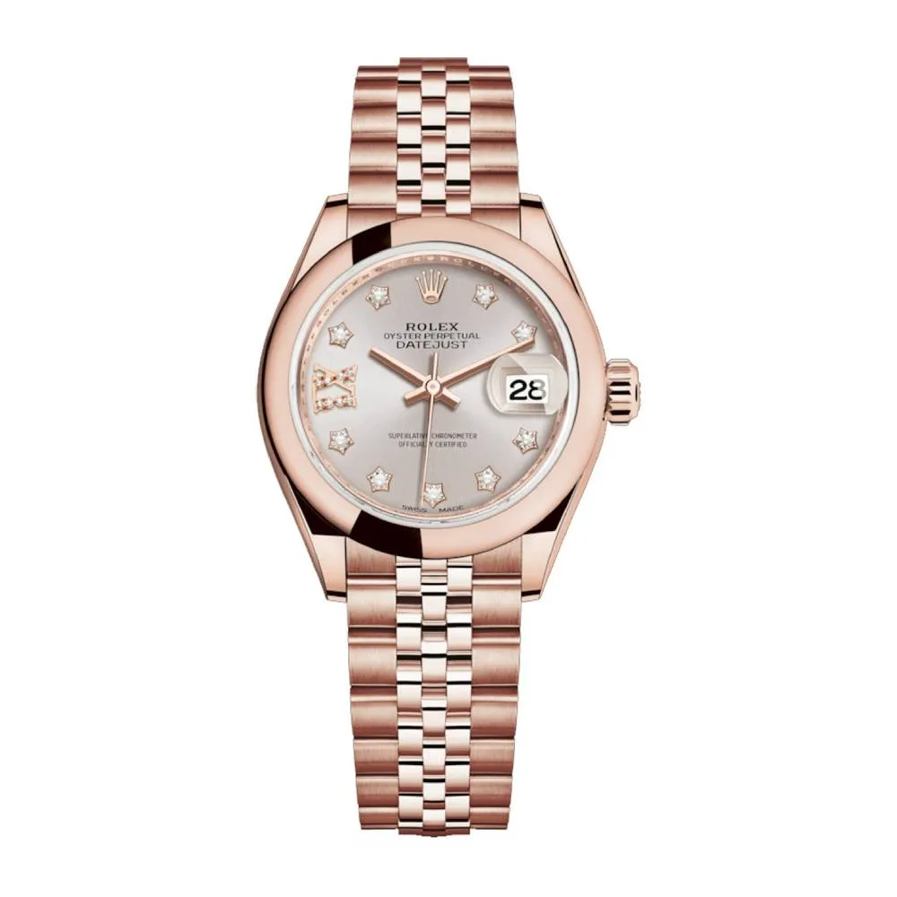 Rolex Lady Datejust 28mm - Ref: 279165-0006 - Sundust Dial, 18K Rose Gold Jubilee Bracelet Women's Watch
