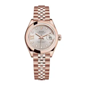 Rolex Lady Datejust 28mm - Ref: 279165-0006 - Sundust Dial, 18K Rose Gold Jubilee Bracelet Women's Watch