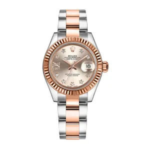 Rolex Lady-Datejust 28mm - Ref: 279171-0020 - Sundust Diamond Dial, Two Tone Stainless Steel & 18K Rose Gold Oyster Bracelet Women's Watch