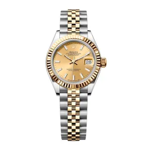 Rolex Lady-Datejust 28mm - Ref: 279173-0001 - Champagne Stick Dial, Two Tone Stainless Steel & 18K Yellow Gold Jubilee Bracelet Women's Watch