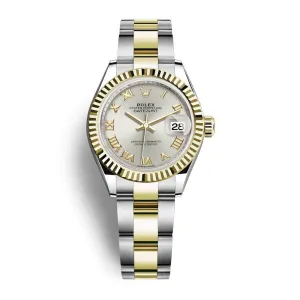 Rolex Lady-Datejust 28mm - Ref: 279173-0006 - Silver Roman Dial, Two Tone Stainless Steel & 18K Yellow Gold Oyster Bracelet Women's Watch