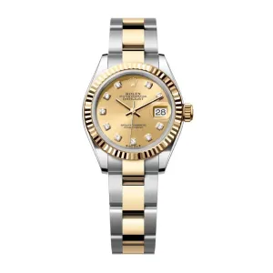 Rolex Lady-Datejust 28mm - Ref: 279173-0012 - Champagne Roman Dial, Two Tone Stainless Steel & 18K Yellow Gold Oyster Bracelet Women's Watch