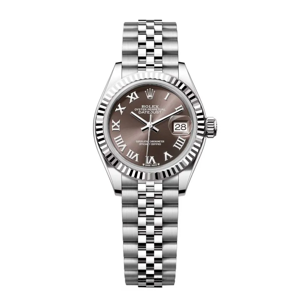 Rolex Lady-Datejust 28mm - Ref: 279174-0013 - Dark Grey Roman Dial, Stainless Steel Jubilee Bracelet Women's Watch