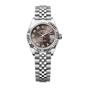 Rolex Lady-Datejust 28mm - Ref: 279174-0013 - Dark Grey Roman Dial, Stainless Steel Jubilee Bracelet Women's Watch