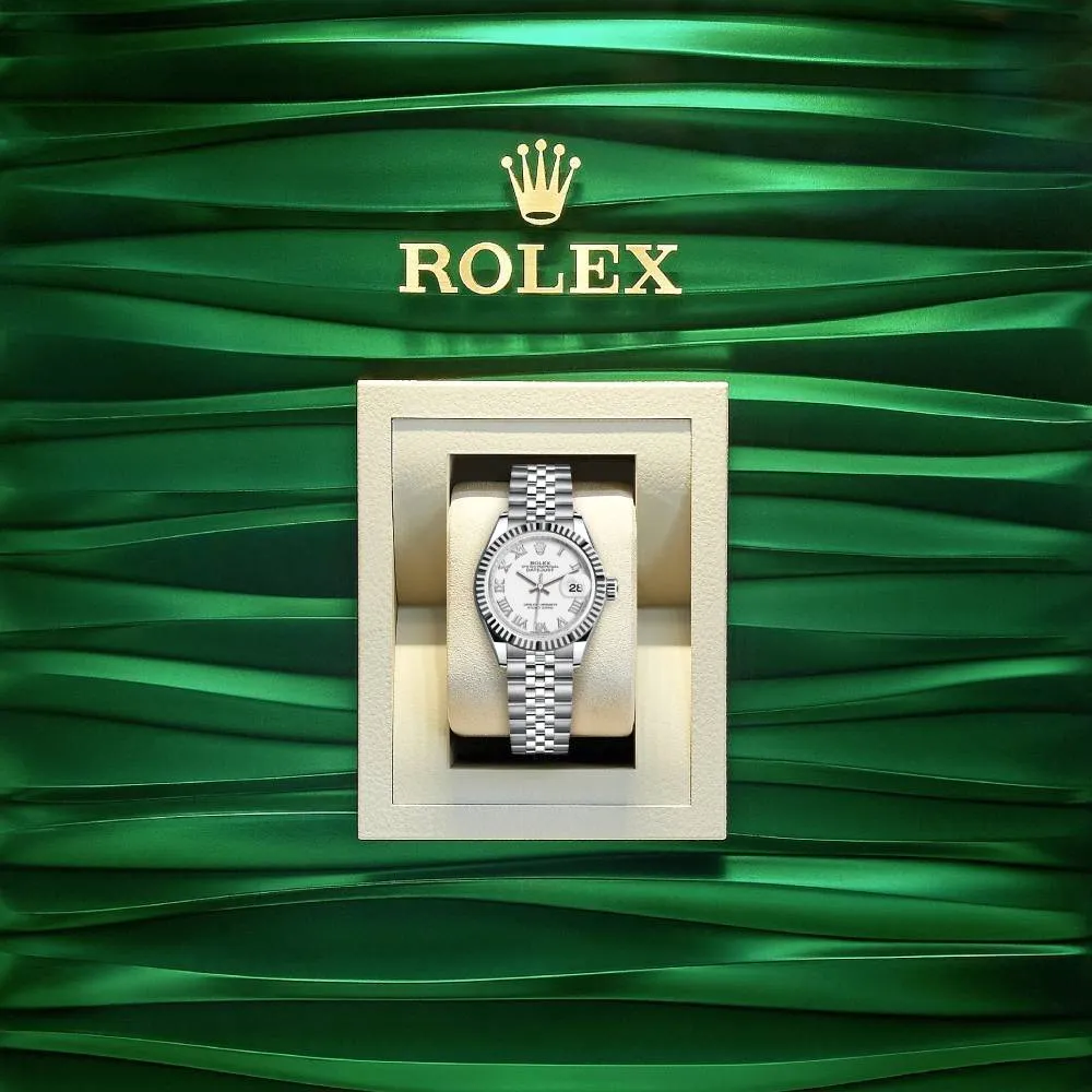 Rolex Lady-Datejust 28mm - Ref: 279174-0019 - White Roman Dial, Stainless Steel Jubilee Bracelet Women's Watch