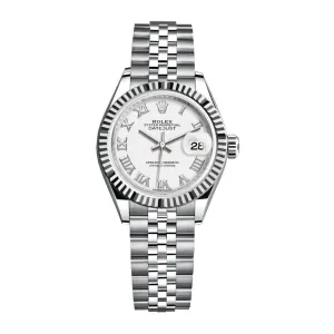 Rolex Lady-Datejust 28mm - Ref: 279174-0019 - White Roman Dial, Stainless Steel Jubilee Bracelet Women's Watch