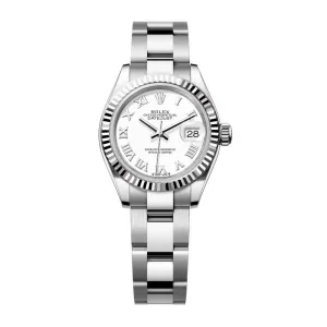 Rolex Lady-Datejust 28mm - Ref: 279174-0020 - White Roman Dial, Stainless Steel Oyster Bracelet Women's Watch