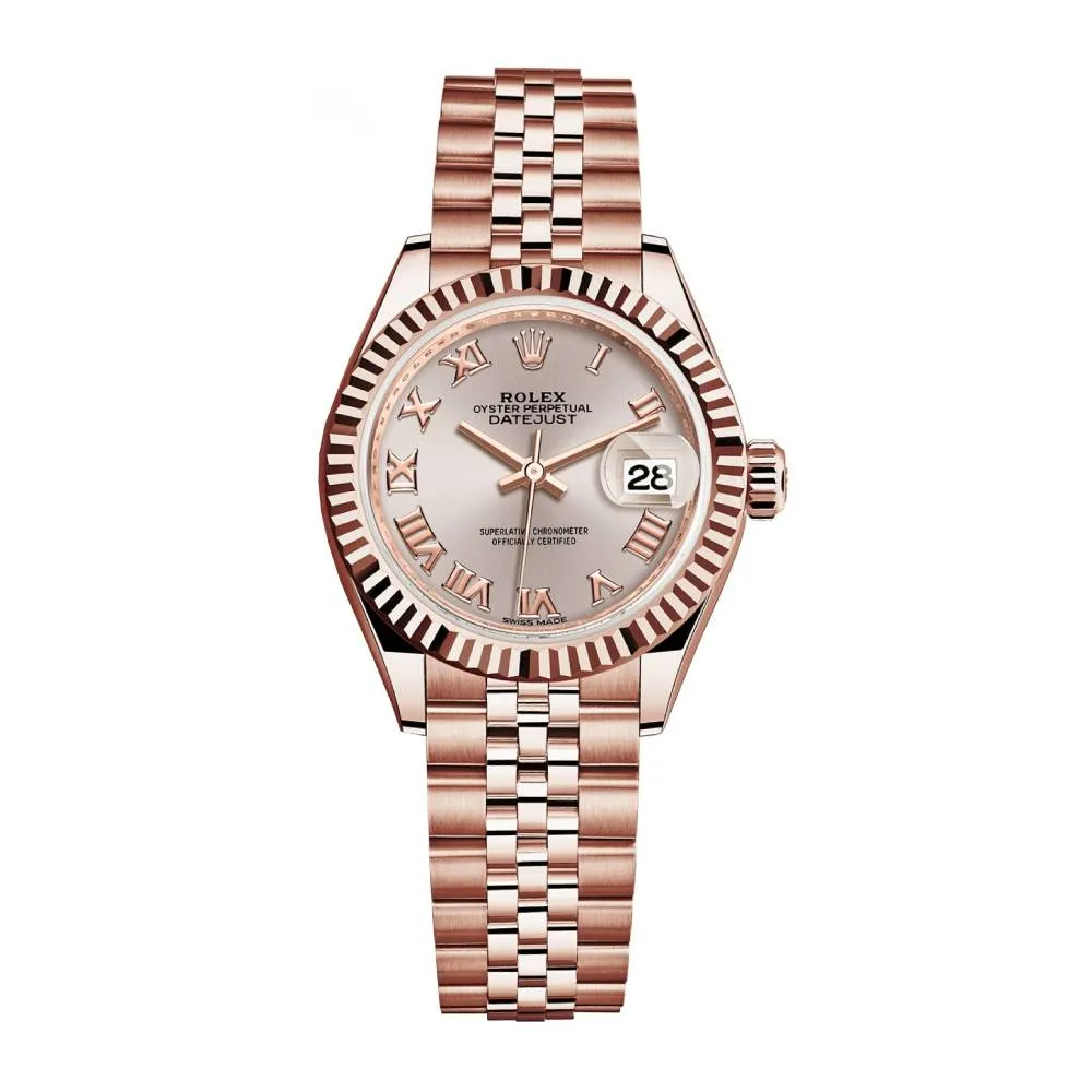 Rolex Lady Datejust 28mm - Ref: 279175-0012 - Sundust Dial, 18K Rose Gold Jubilee Bracelet Women's Watch
