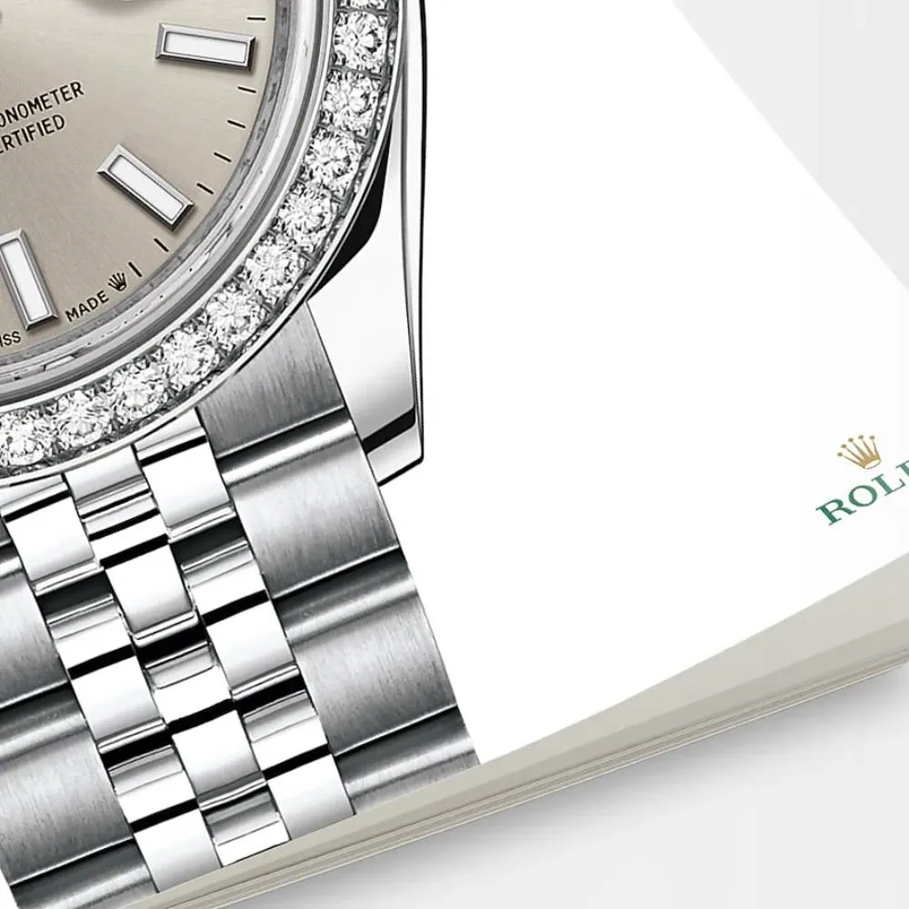 Rolex Lady-Datejust 28mm - Ref: 279384rbr-0007 - Silver Stick Dial & Diamond Bezel, Stainless Steel Jubilee Bracelet Women's Watch