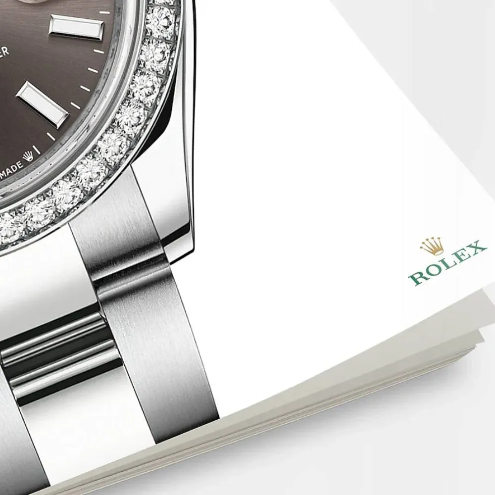 Rolex Lady-Datejust 28mm - Ref: 279384rbr-0014 - Dark Grey Stick Dial & Diamond Bezel, Stainless Steel Oyster Bracelet Women's Watch