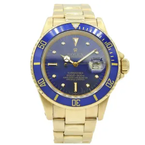 Rolex Submariner Date 40mm - Ref: 16808 - Blue Dial, 18K White Gold Oyster Bracelet Watch