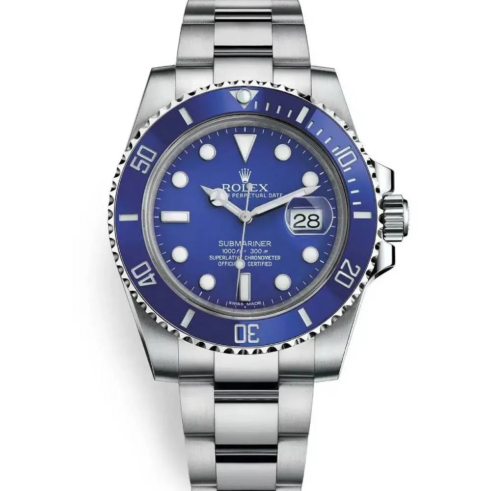 Rolex Submariner Date "Smurf" 40mm - Ref: 116619lb - Blue Dial, 18K White Gold Oyster Bracelet Watch