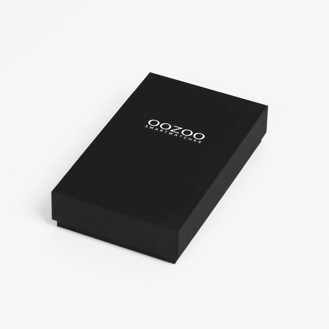 Rose gold coloured OOZOO smartwatch with black rubber strap - Q00303