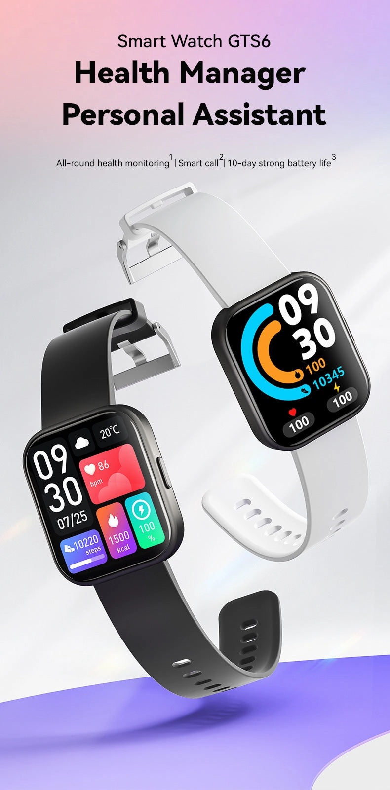 Runmefit GTS6 smart watch blood pressure measuring