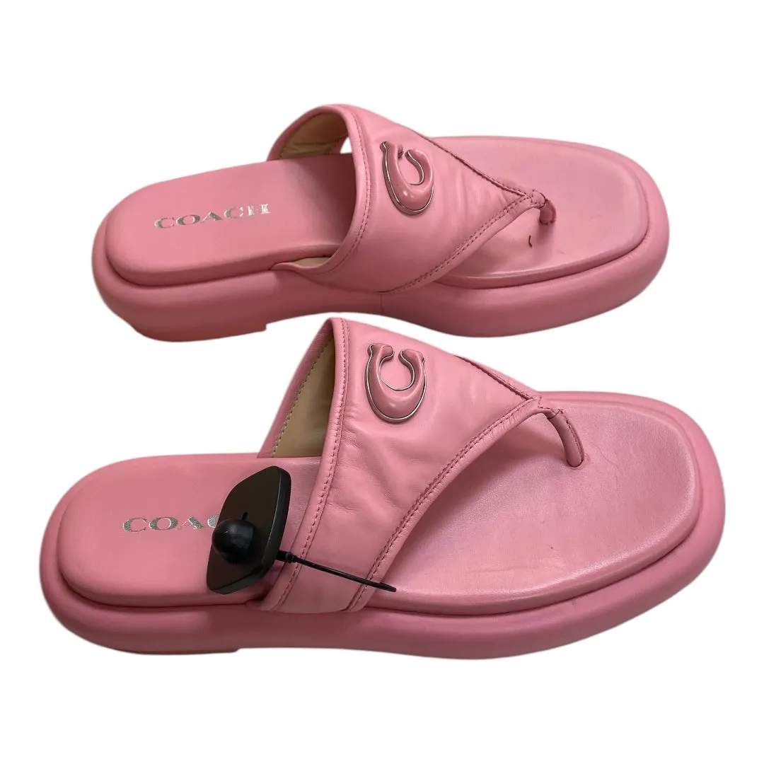 Sandals Designer By Coach In Pink, Size:8.5