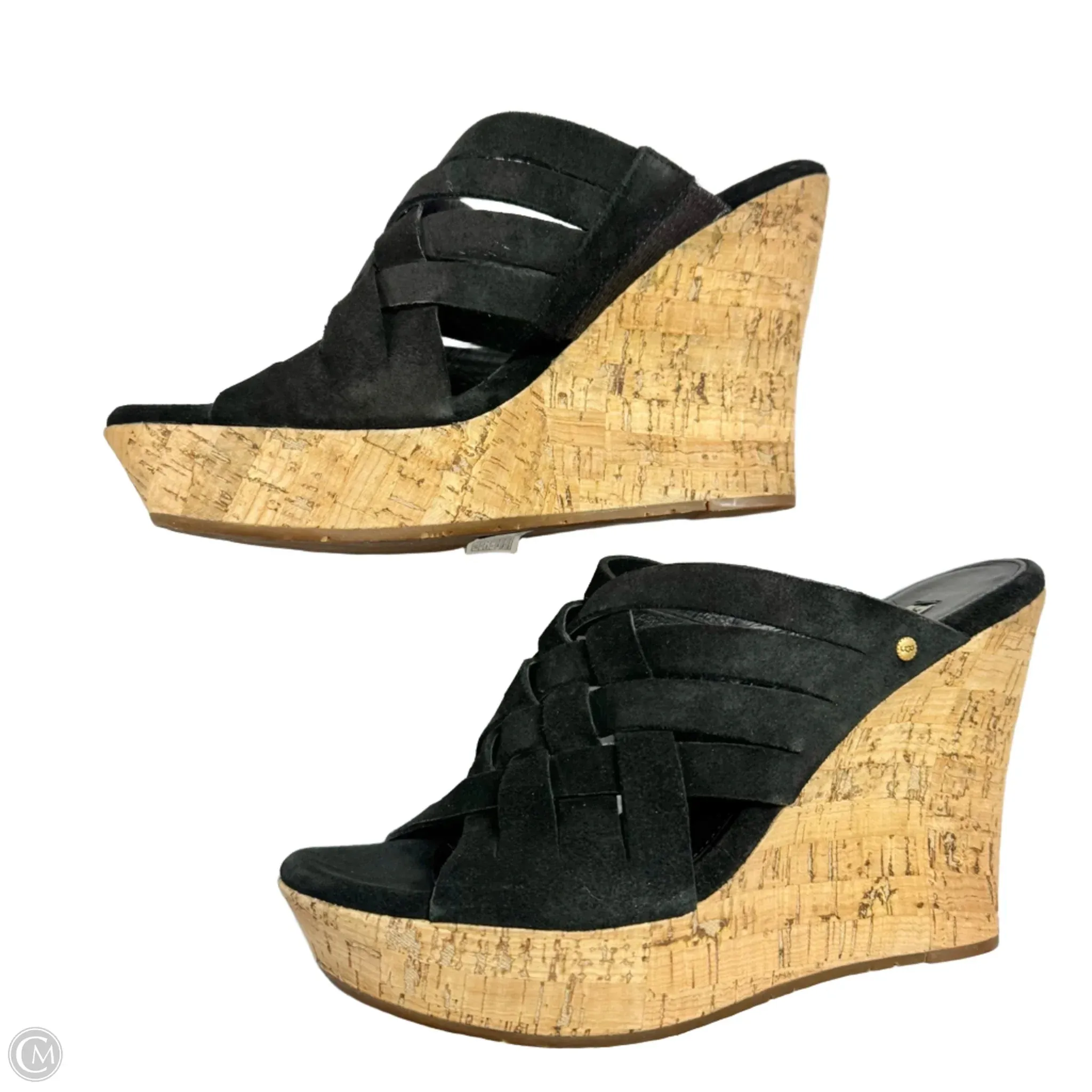 Sandals Designer By Ugg In Black, Size: 10