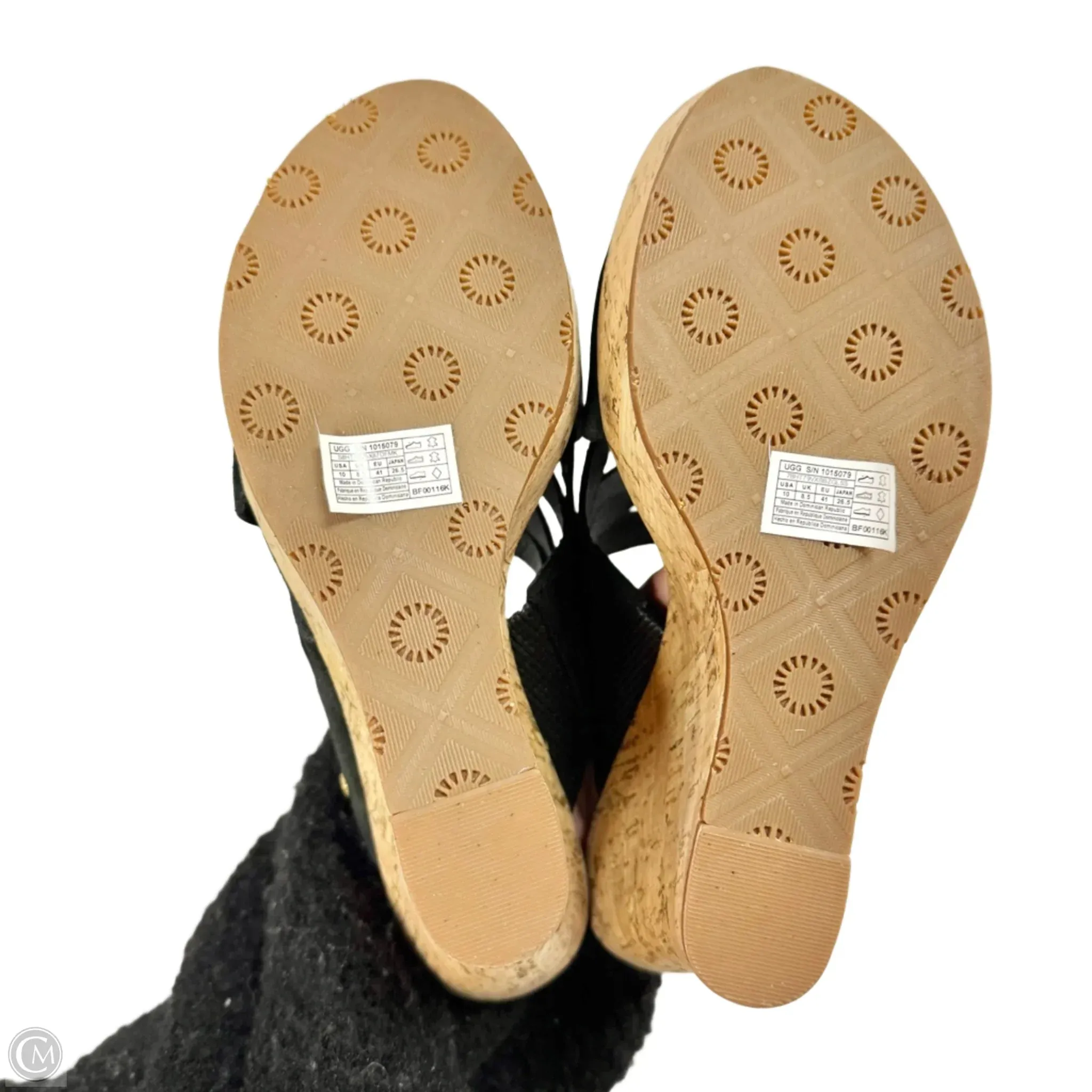 Sandals Designer By Ugg In Black, Size: 10