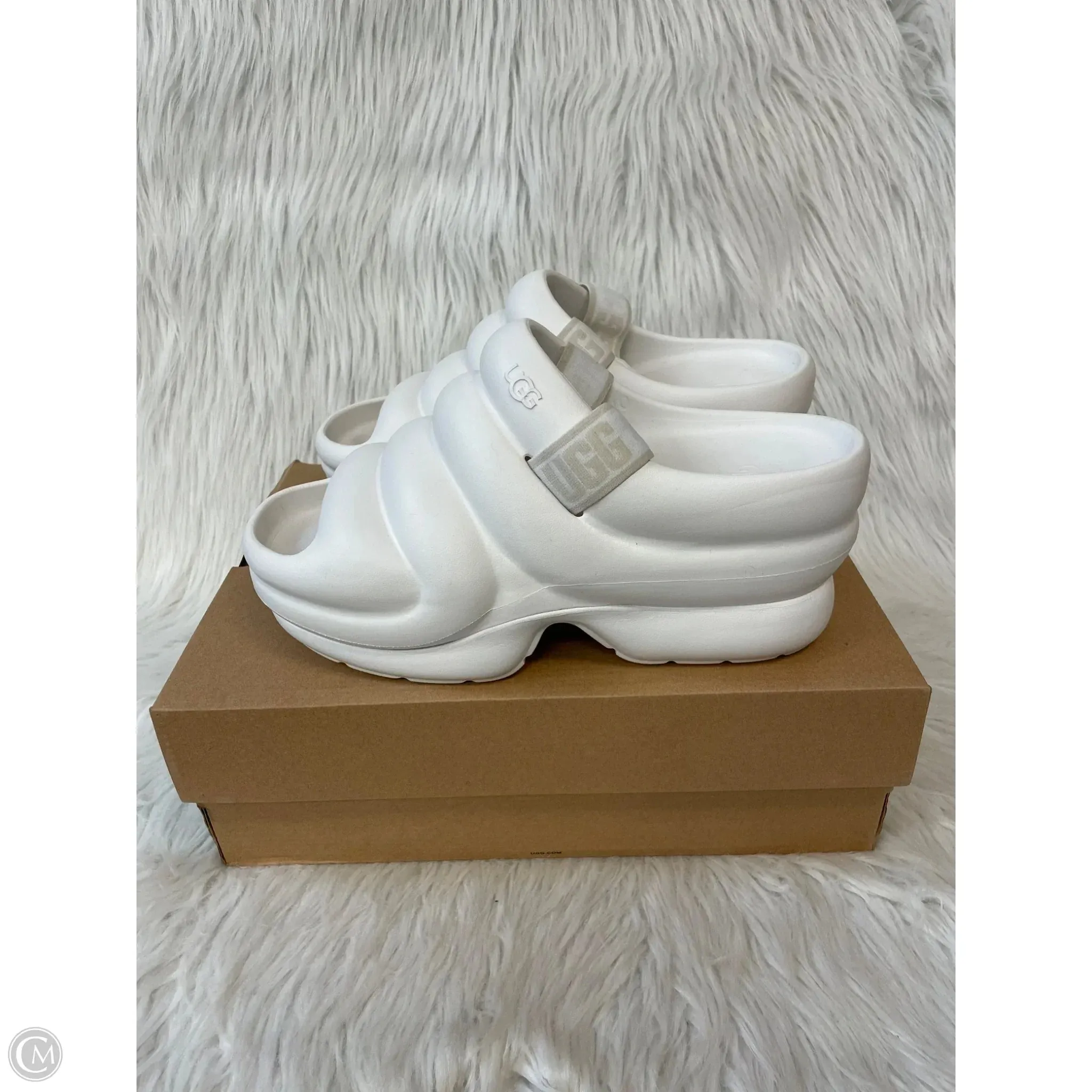 Sandals Designer By Ugg In Cream, Size: 10