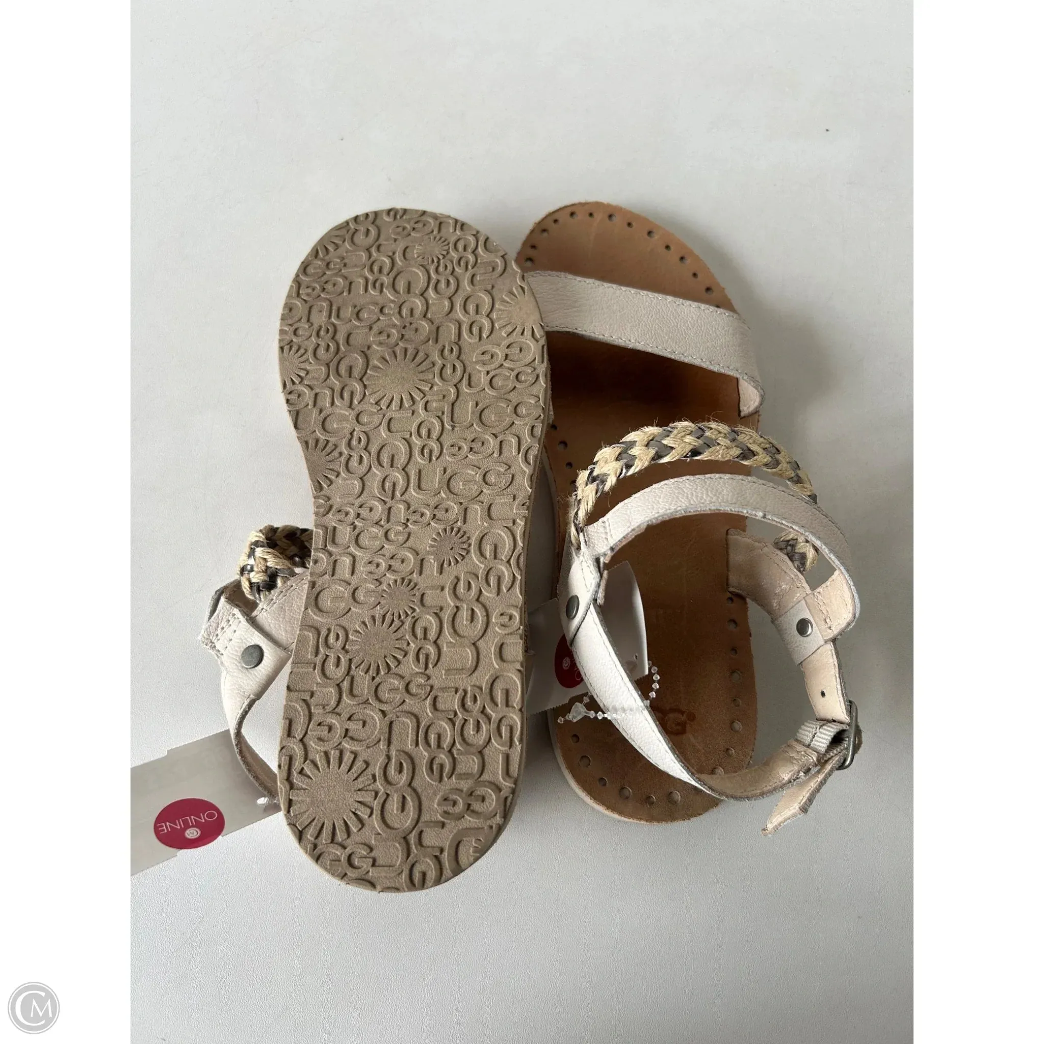 Sandals Designer By Ugg In Cream, Size: 5