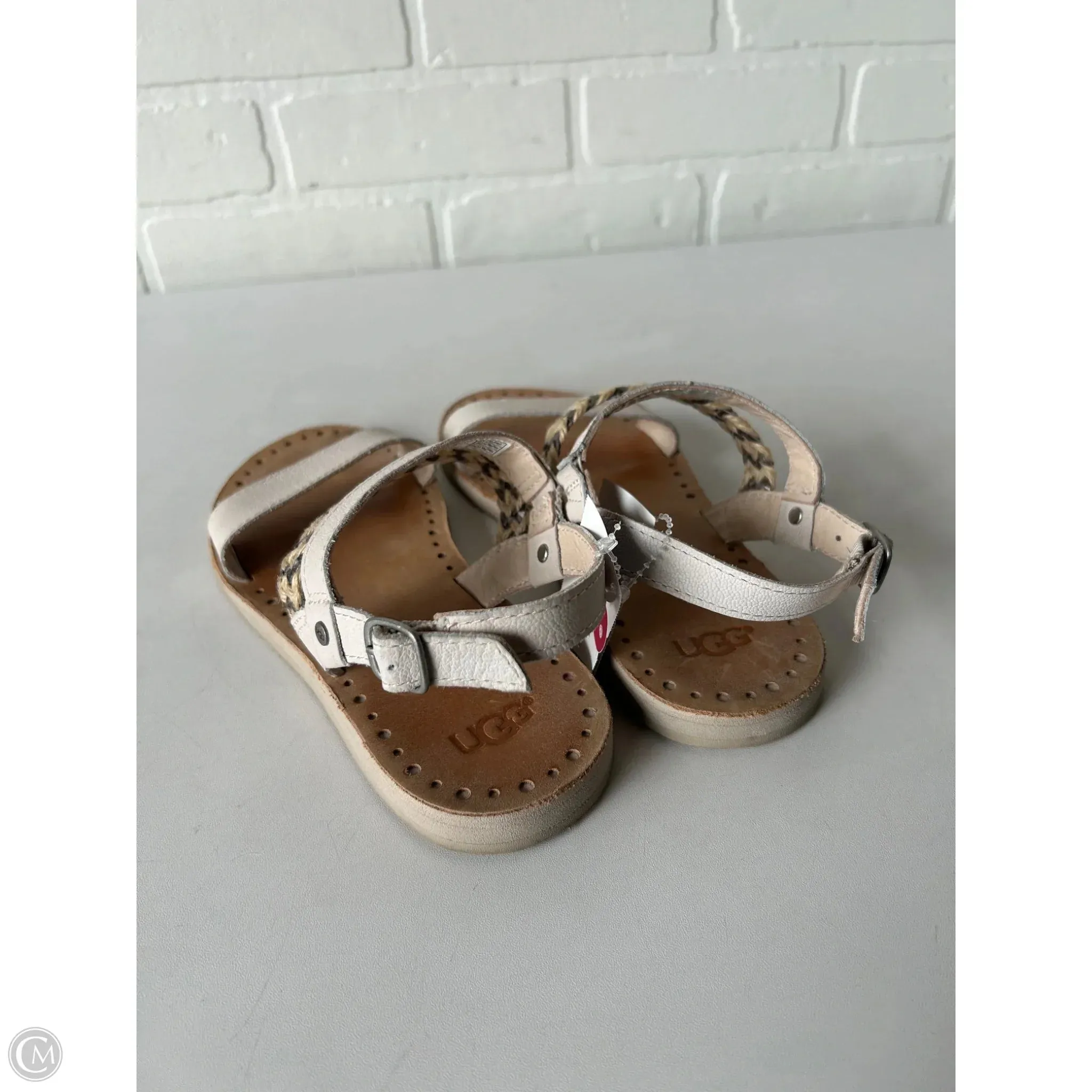 Sandals Designer By Ugg In Cream, Size: 5