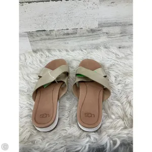 Sandals Designer By Ugg In Gold, Size: 7.5