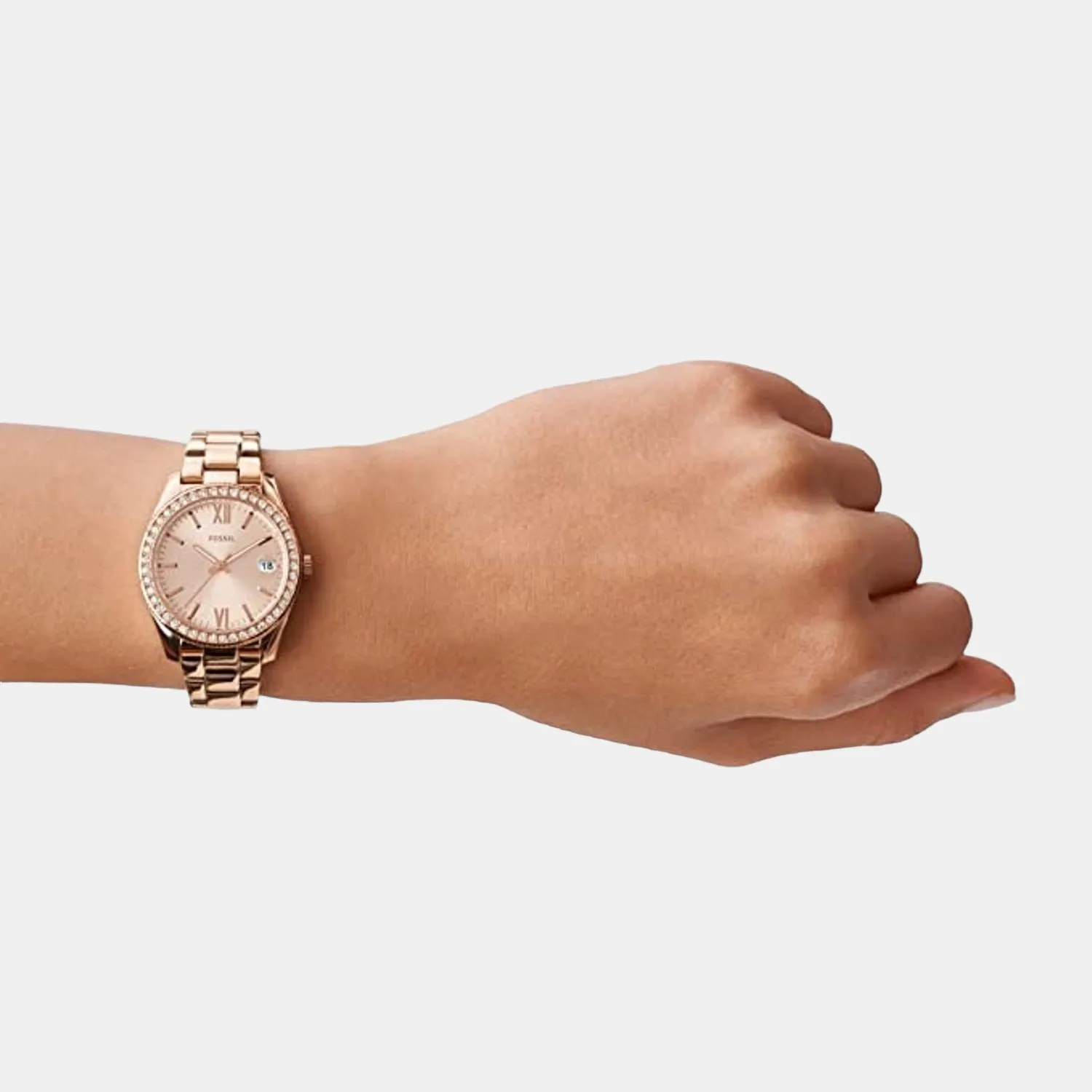 Scarlette Women Quartz Rose Gold Dial Analog Stainless Steel Watch ES4318