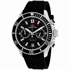 Seapro Men's Watch - Thrash Quartz Silver Tone Case Black Dial Rubber Strap | SP0330