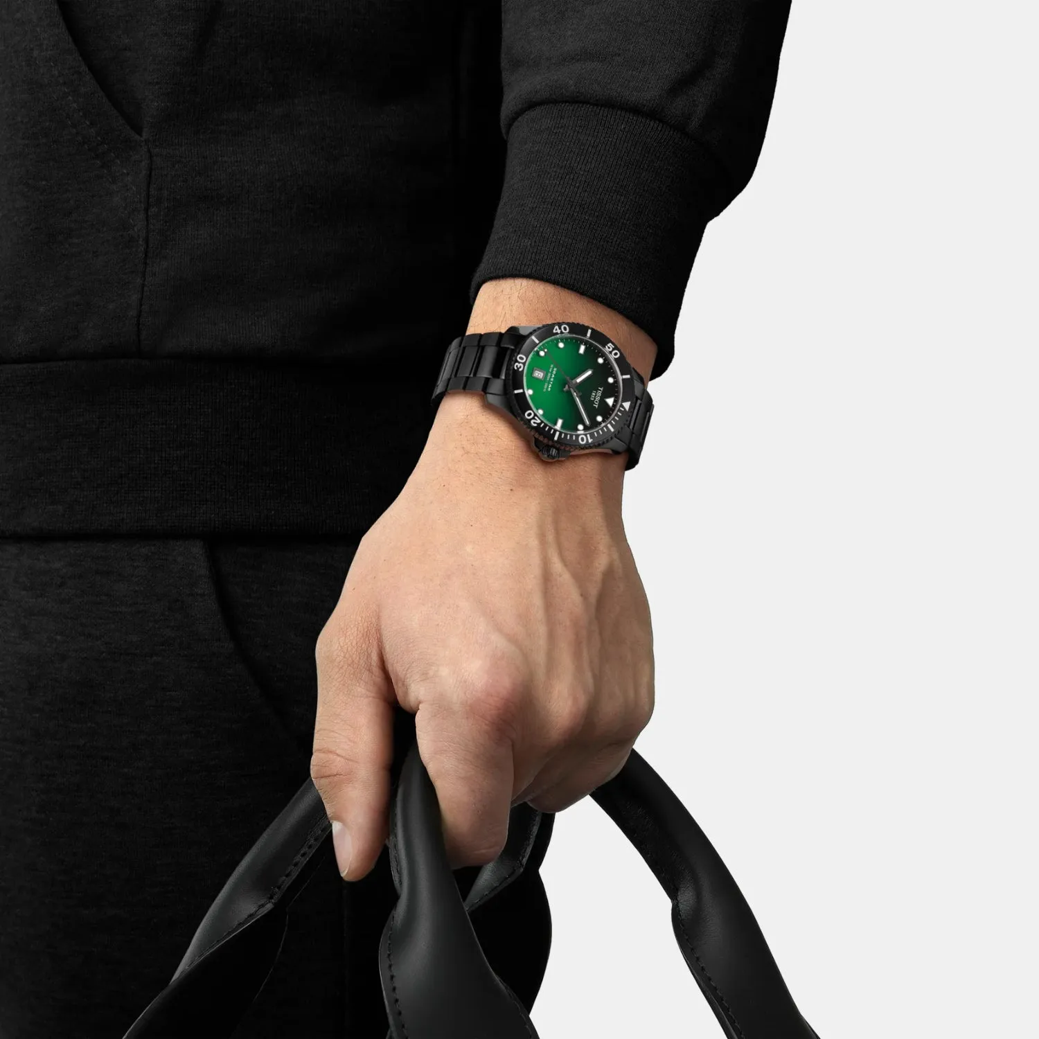 Seastar Unisex Quartz Green Gradient Dial Analog Stainless Steel Watch T1204103309100