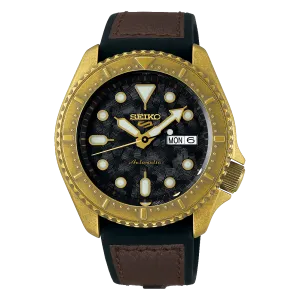 Seiko 5 Sports Automatic Black and Brown Calfskin   Silicone Strap Watch SRPE80K1 (LOCAL BUYERS ONLY)