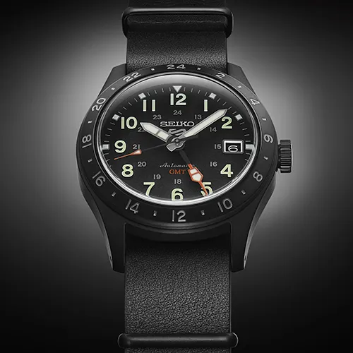 Seiko All Black GMT Field Sports Men's Watch SSK025