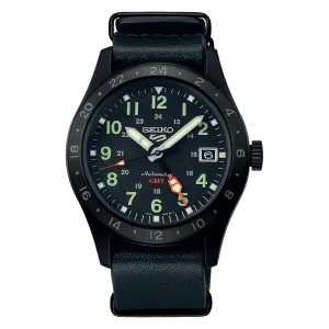 Seiko All Black GMT Field Sports Men's Watch SSK025