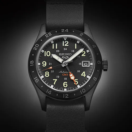 Seiko All Black GMT Field Sports Men's Watch SSK025