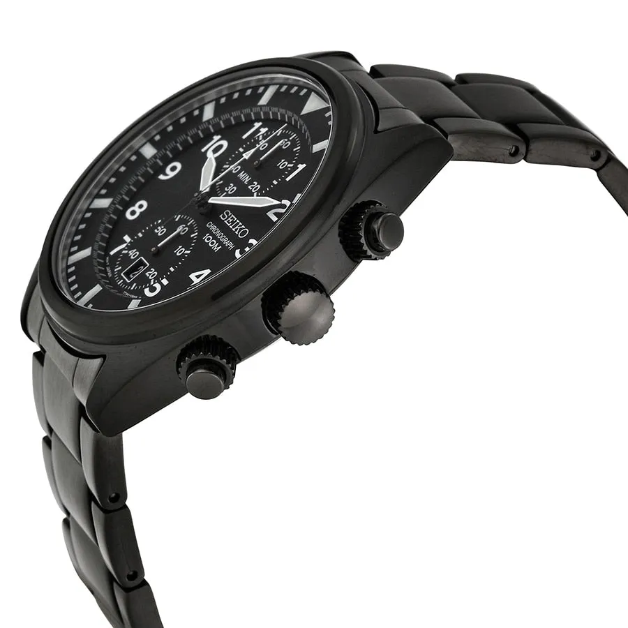 Seiko Black Ion Chronograph Snn233 - Mens Watch