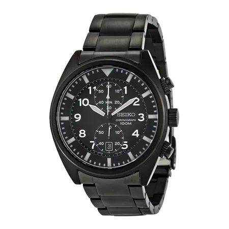 Seiko Black Ion Chronograph Snn233 - Mens Watch
