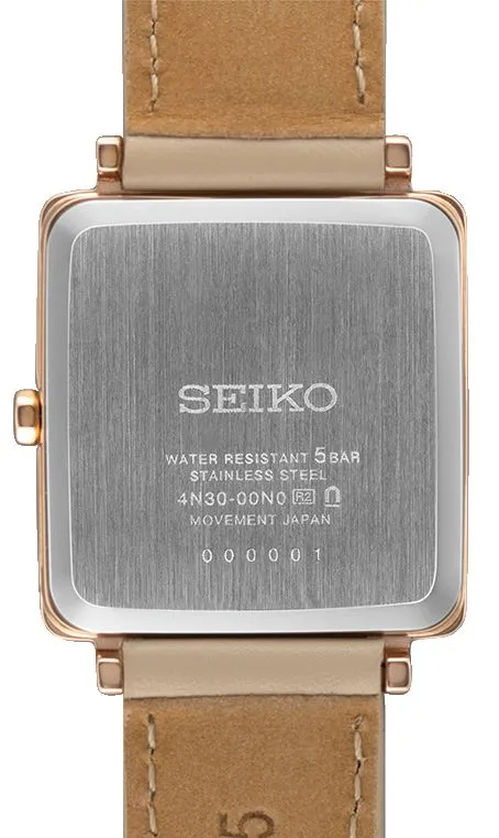 Seiko Conceptual Series Rose Gold Beige Band Ladies Watch SWR114P