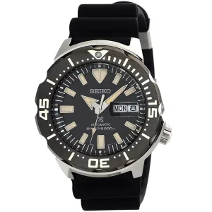 Seiko Men's Automatic Watch - Prospex Day-Date Black Dial Silicone Strap| SRPD27K1