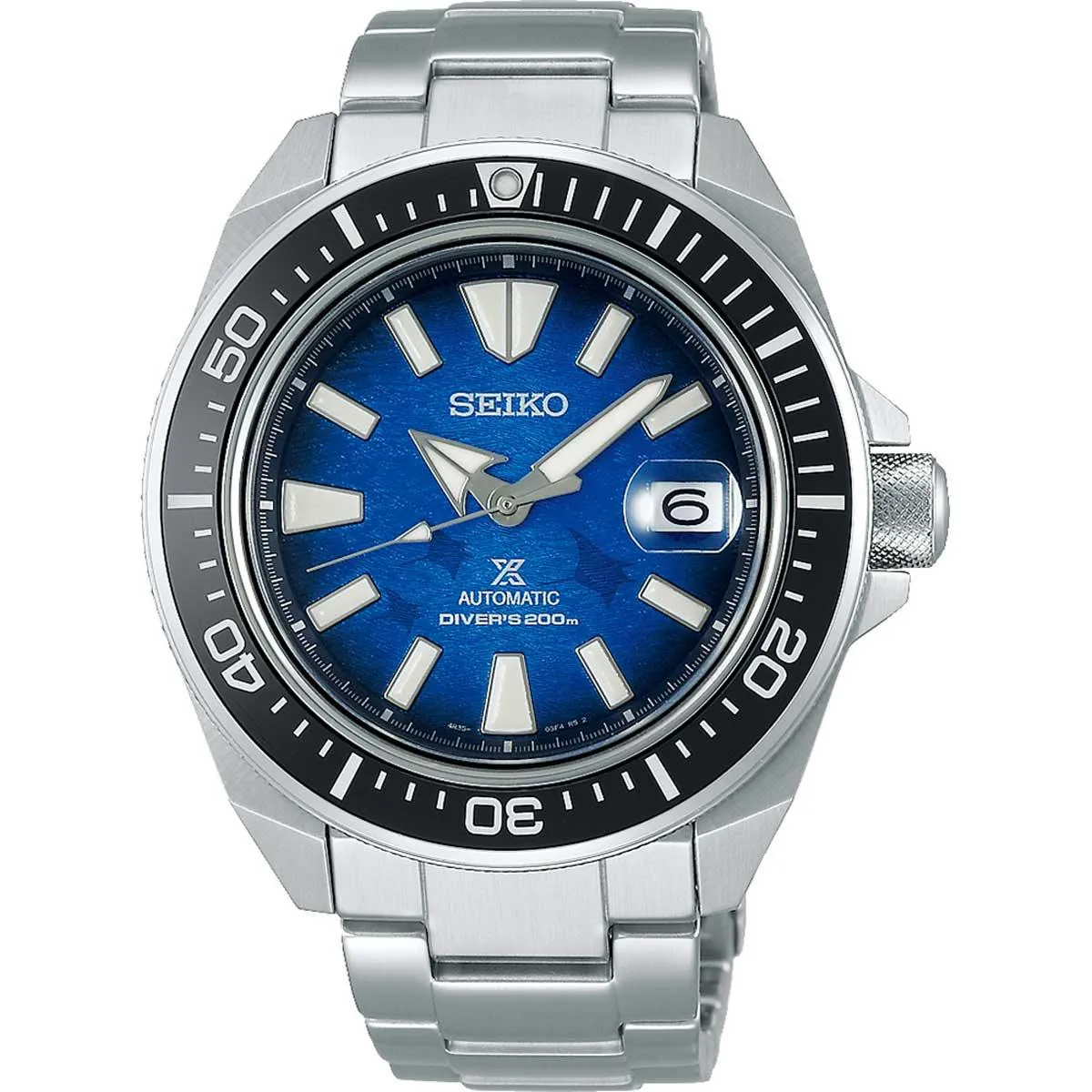 Seiko Men's Automatic Watch - Prospex Save the Ocean Blue Dial SS Bracelet | SRPE33K1